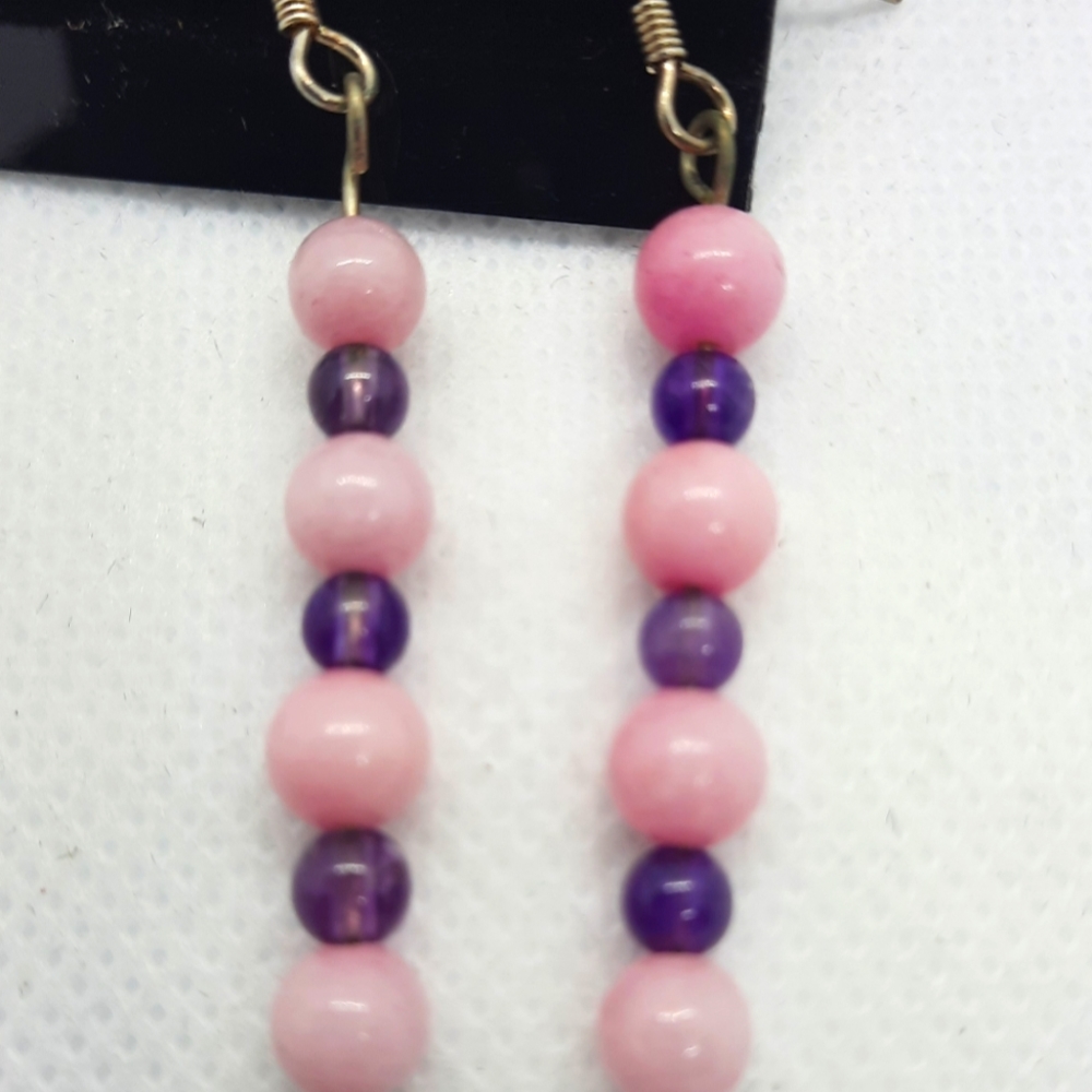 Pink Cats Eye Earrings